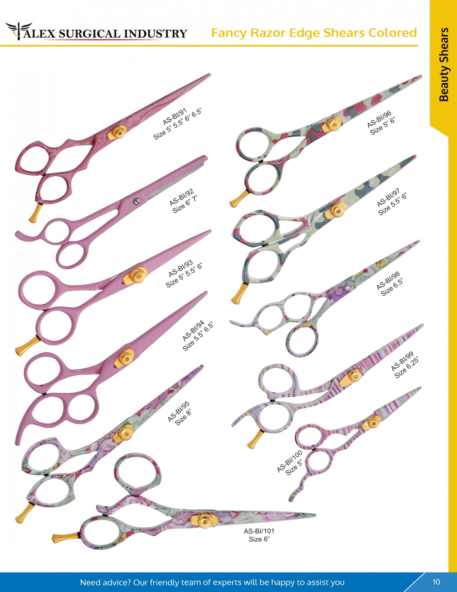 Fancy Razor Edge Shears Colored